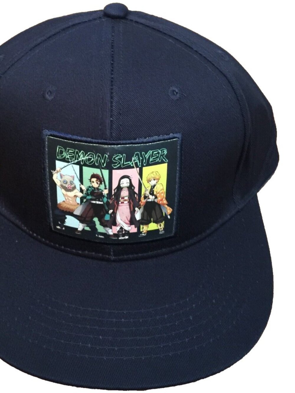 KIMETSU NO YAIBA DEMON SLAYER ANIME SNAPBACK CAP HAT NAVY BLUE CULTUREFLY NWT
